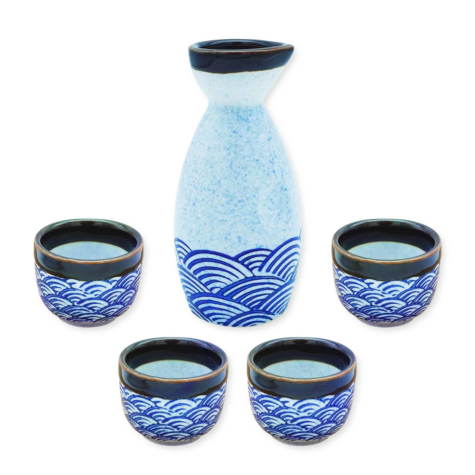 Amazon.com | KeQiu Porcelain Japanese Sake Set, Ceramic Bottle and